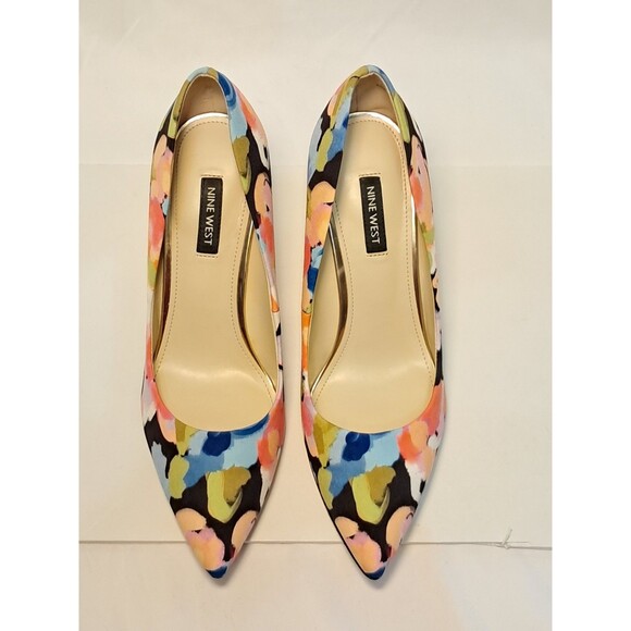 Nine West Ezra Floral Pumps Multicolor 3.75" Stiletto Heels Pointed Toe Size 8M - Picture 2 of 9